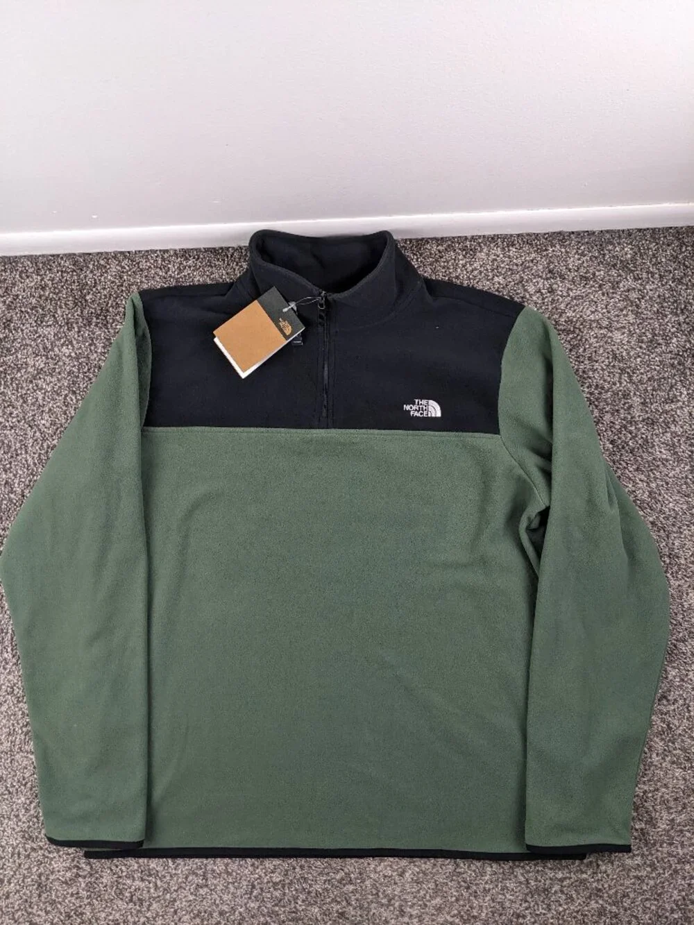 NWT The North Face Jacket TKA Glacier Fleece 1/4 Zip Thyme Green Mens XL